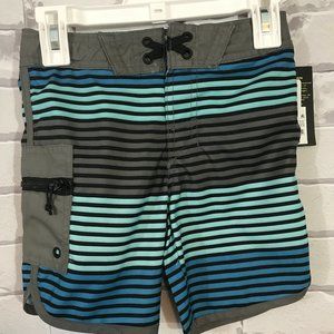 Boys' Horizontal Stripe Swim Trunks